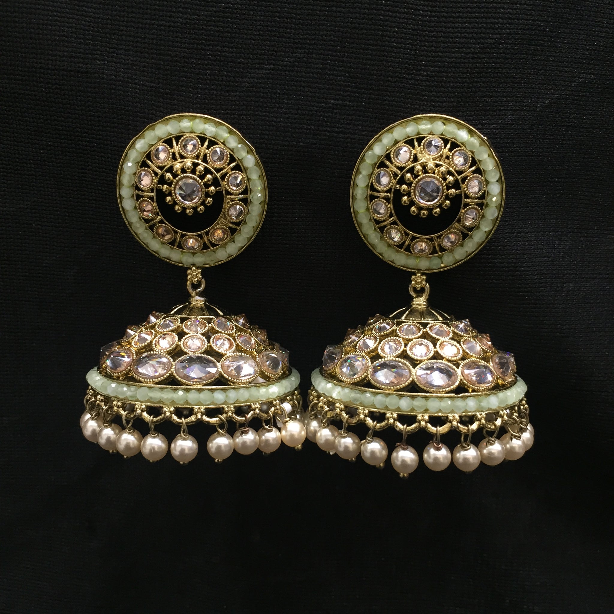 Mint Green Antique Earrings - Dazzles Jewellery