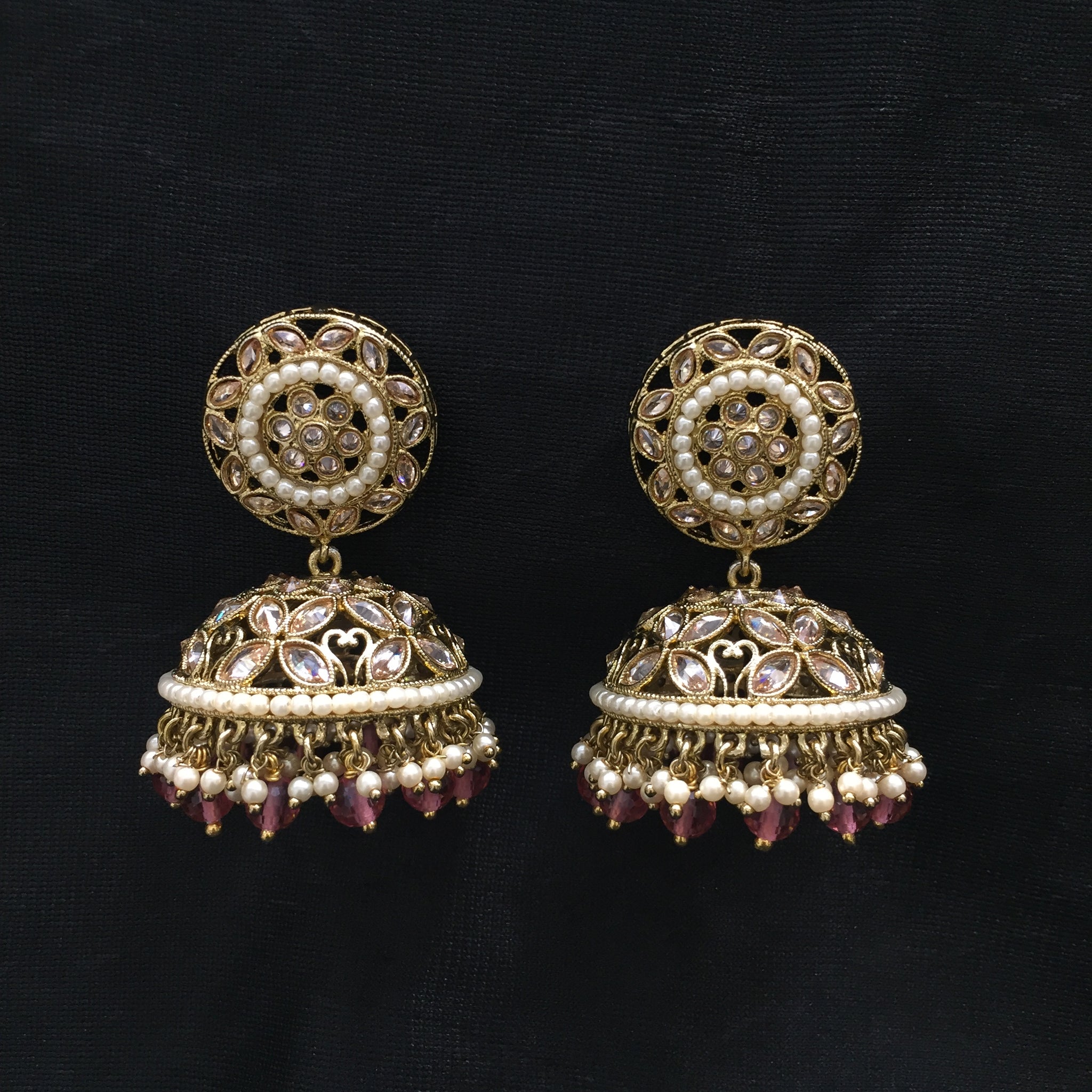 Red Gold Look Earring - Dazzles Jewellery