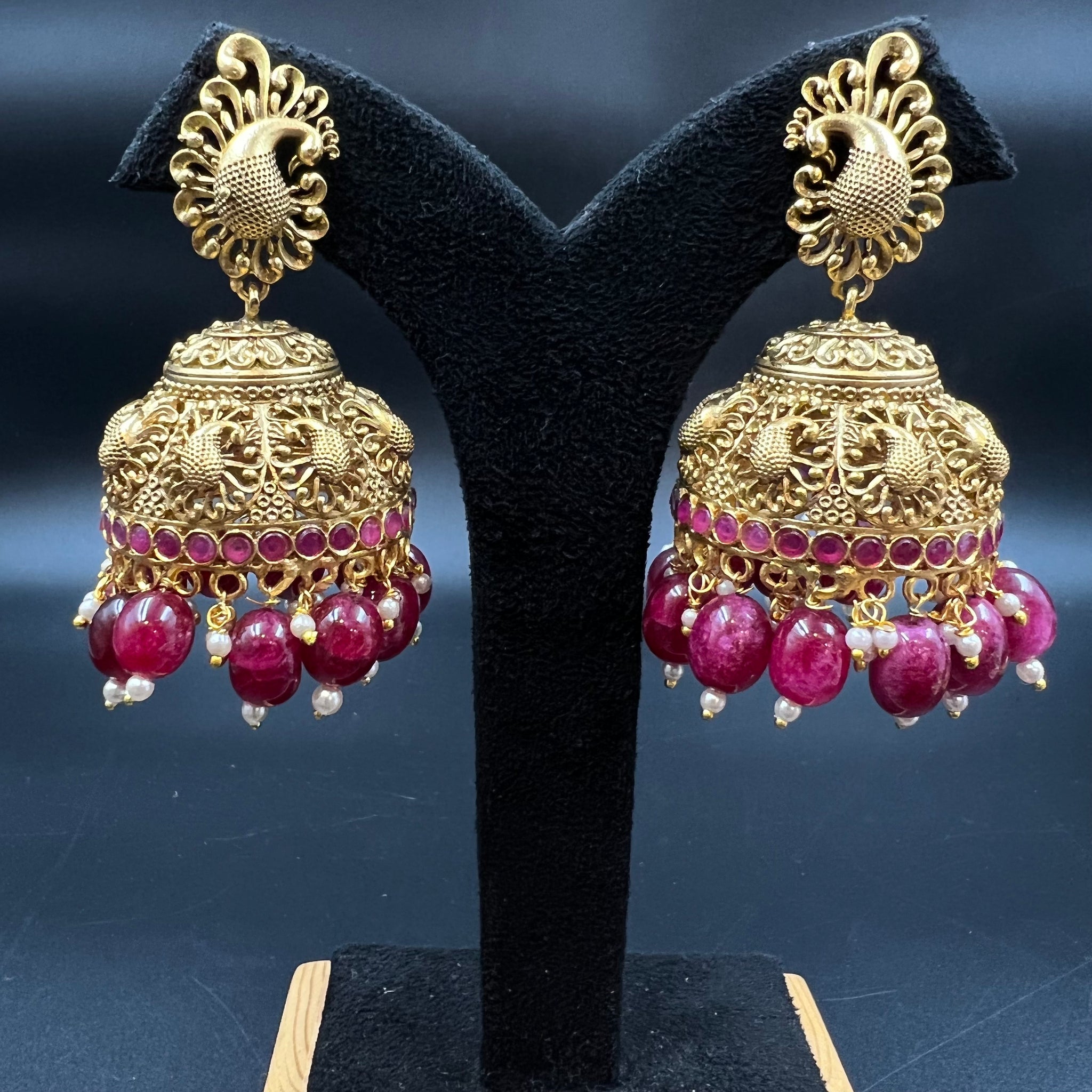 Jhumki Gold Look Earring 4489-82 - Dazzles Jewellery