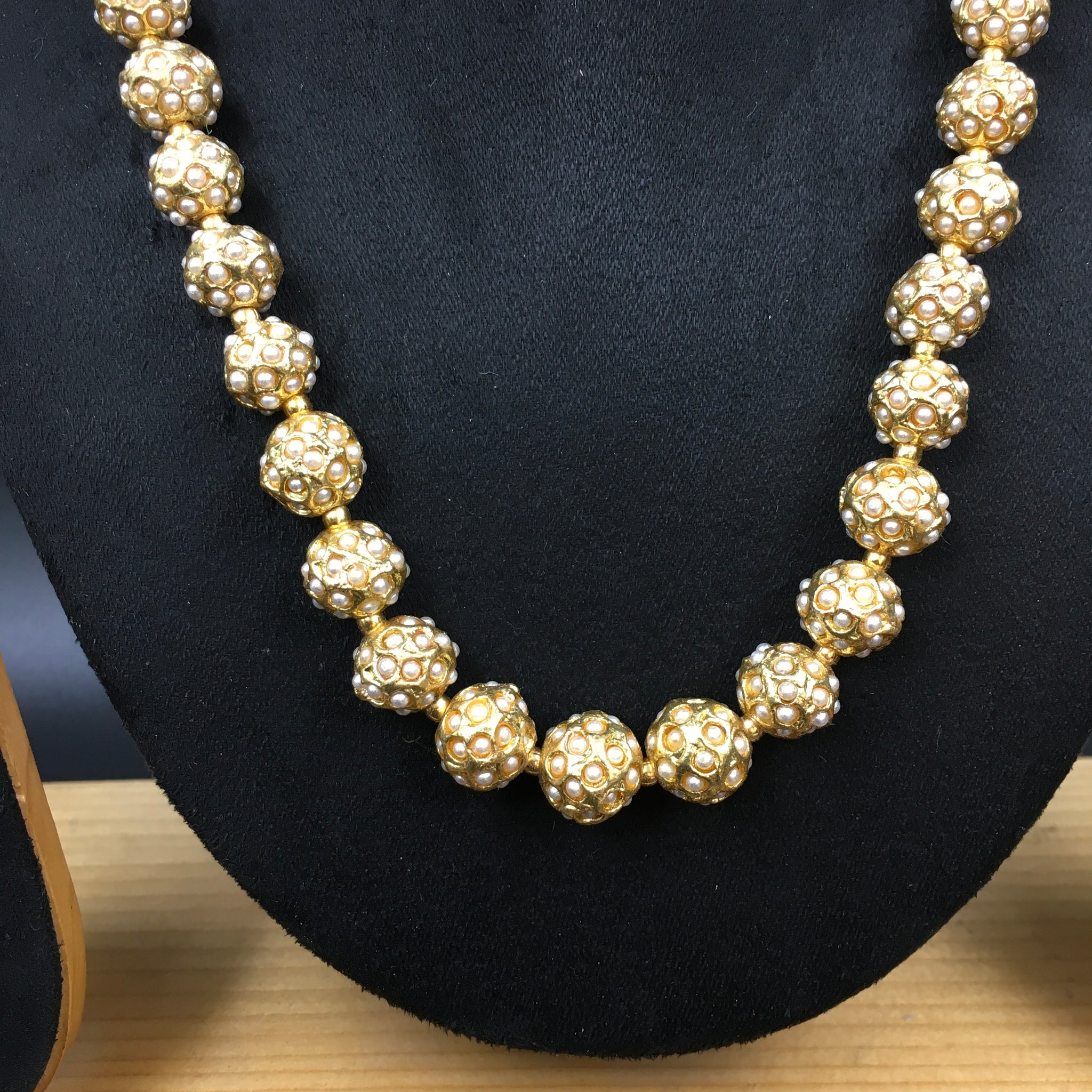 Long Neck Pearl Necklace Set 3553 - Dazzles Jewellery