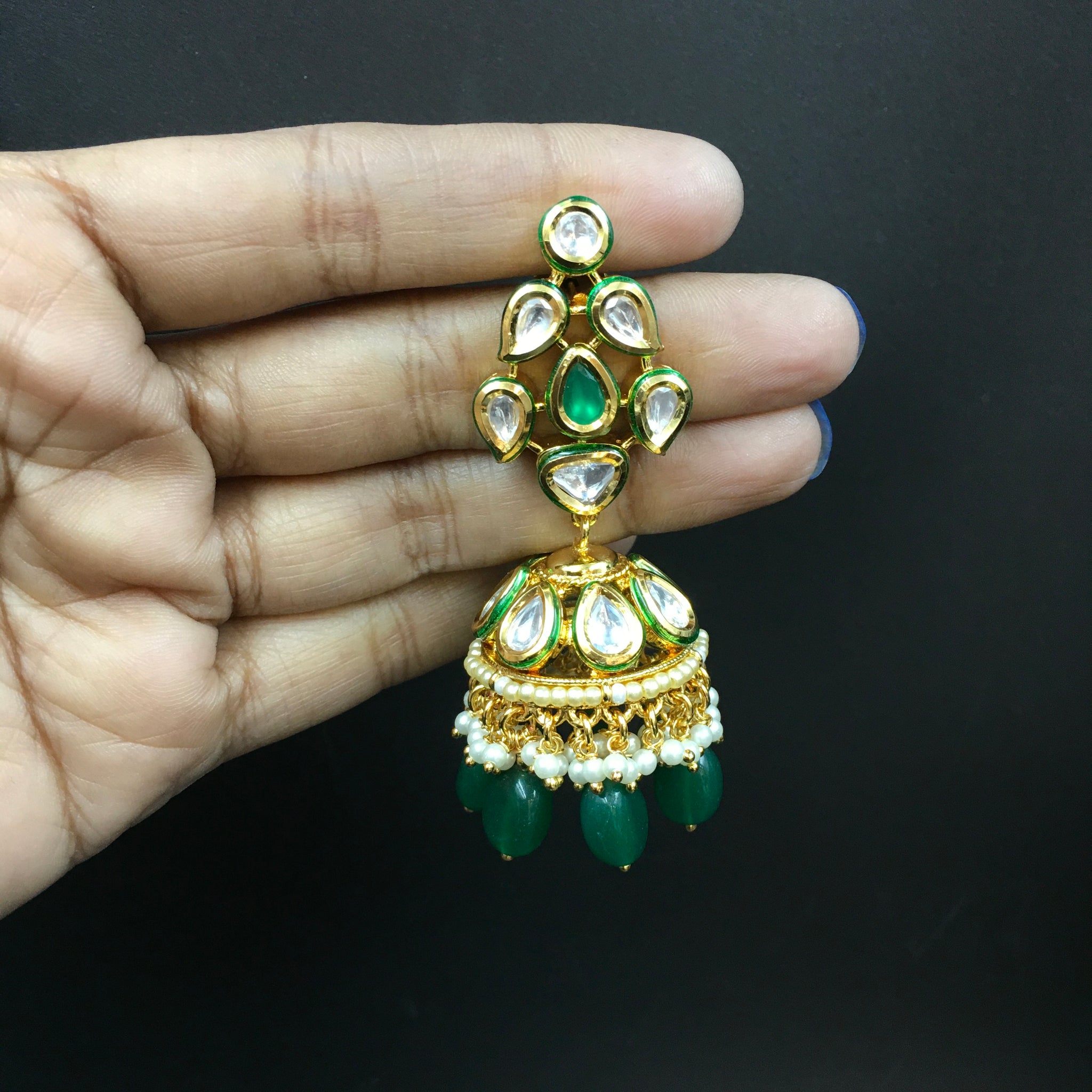 Jhumki Kundan Earring 3992-28 - Dazzles Jewellery