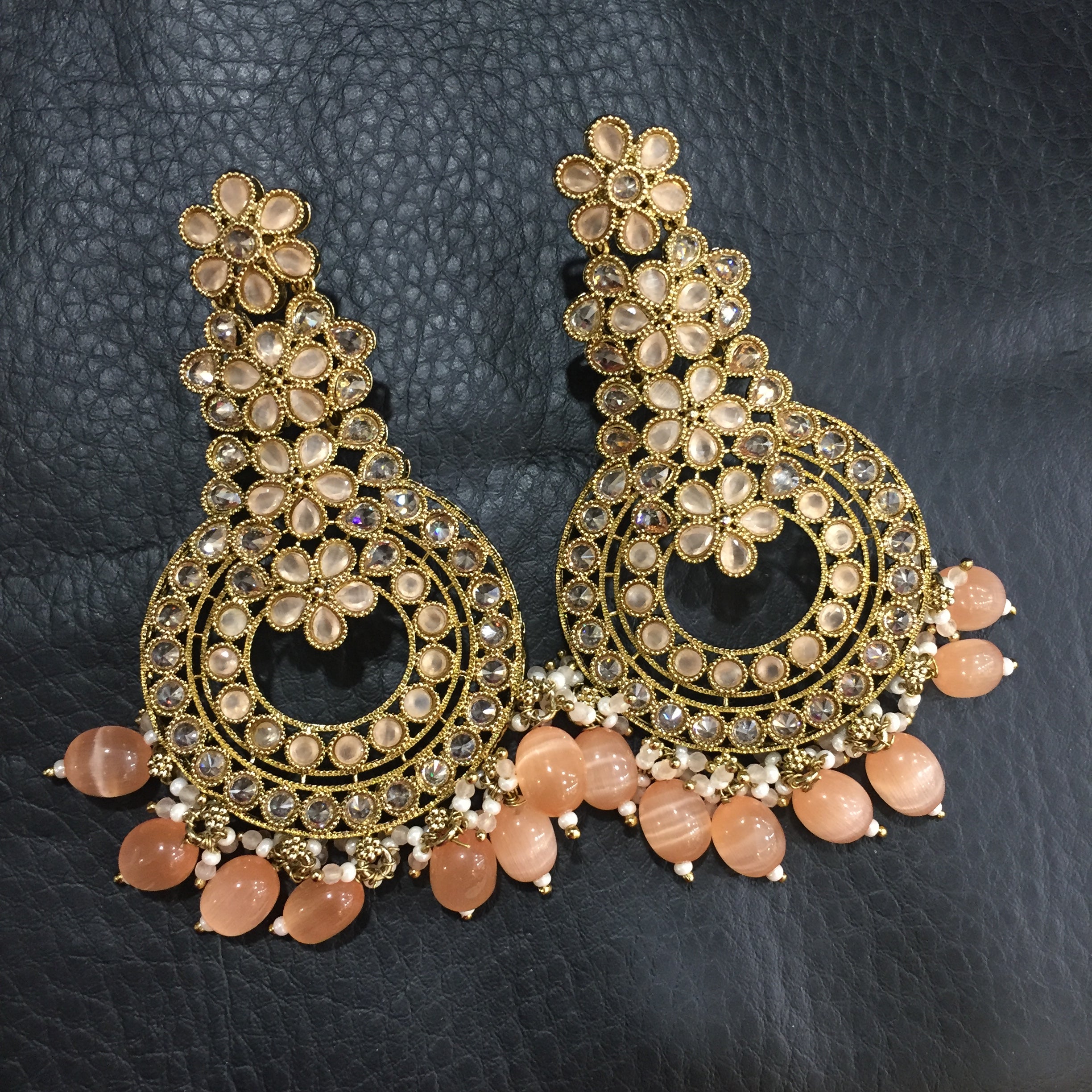 Party Wear Kundan Gold Plated Peach Color Choker Necklace Earring With  Maangtikka Jewellery Set Manufacturer, Supplier, Exporter