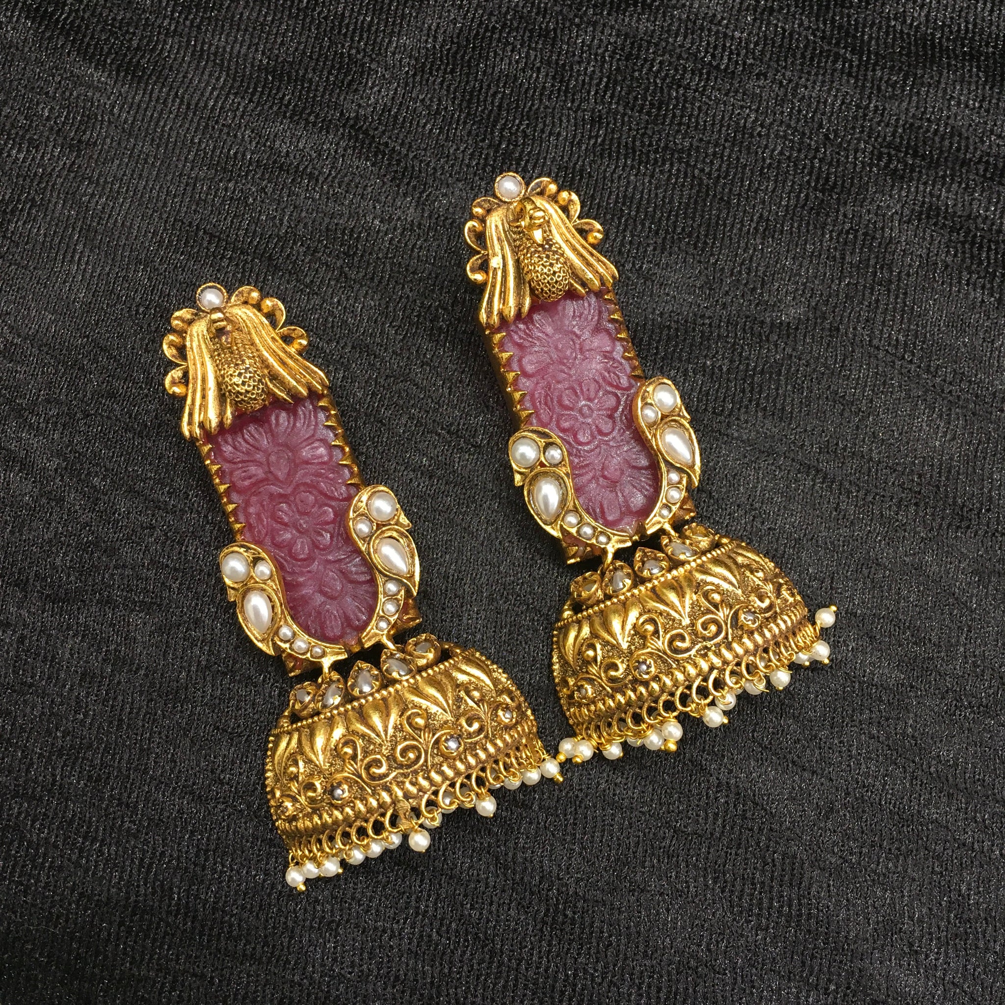 Danglers Gold Look Earring 4494-82 - Dazzles Jewellery