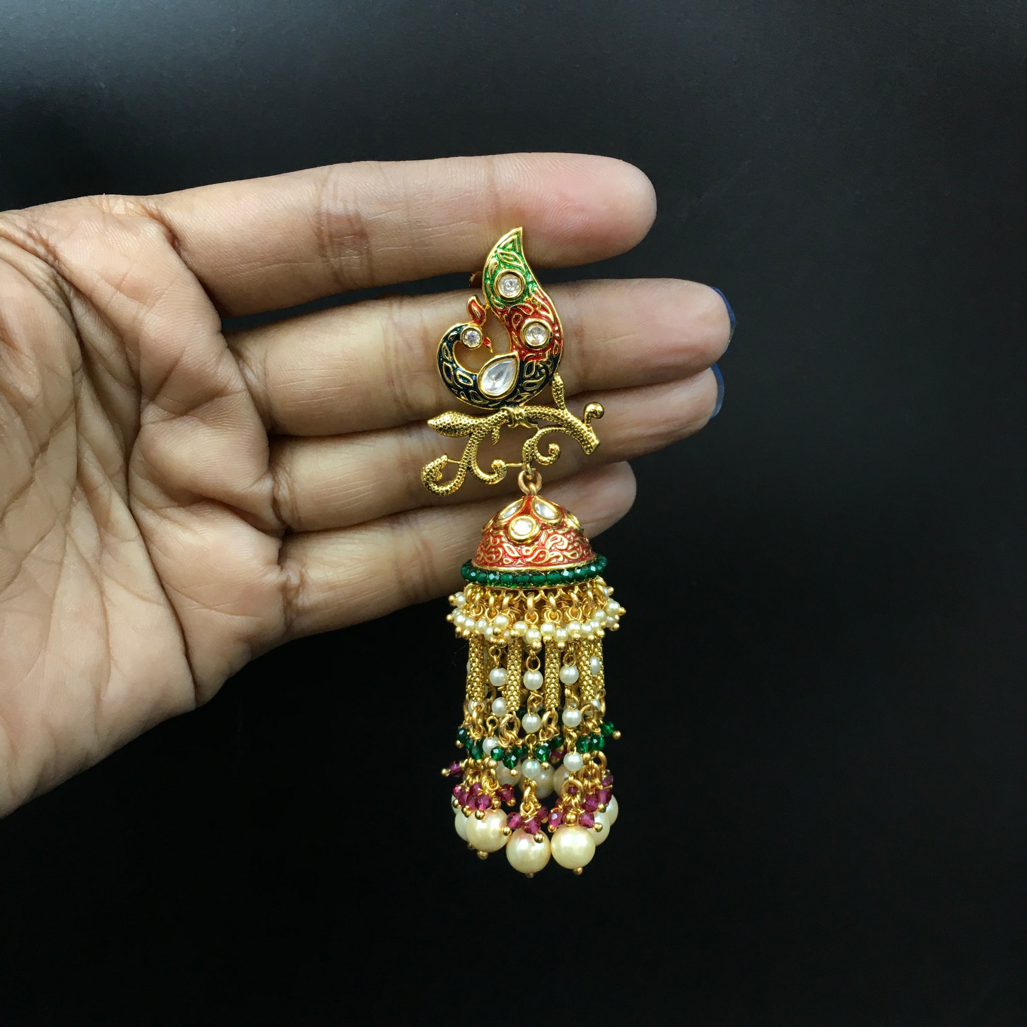 Jhumki Kundan Earring 3989-28 - Dazzles Jewellery