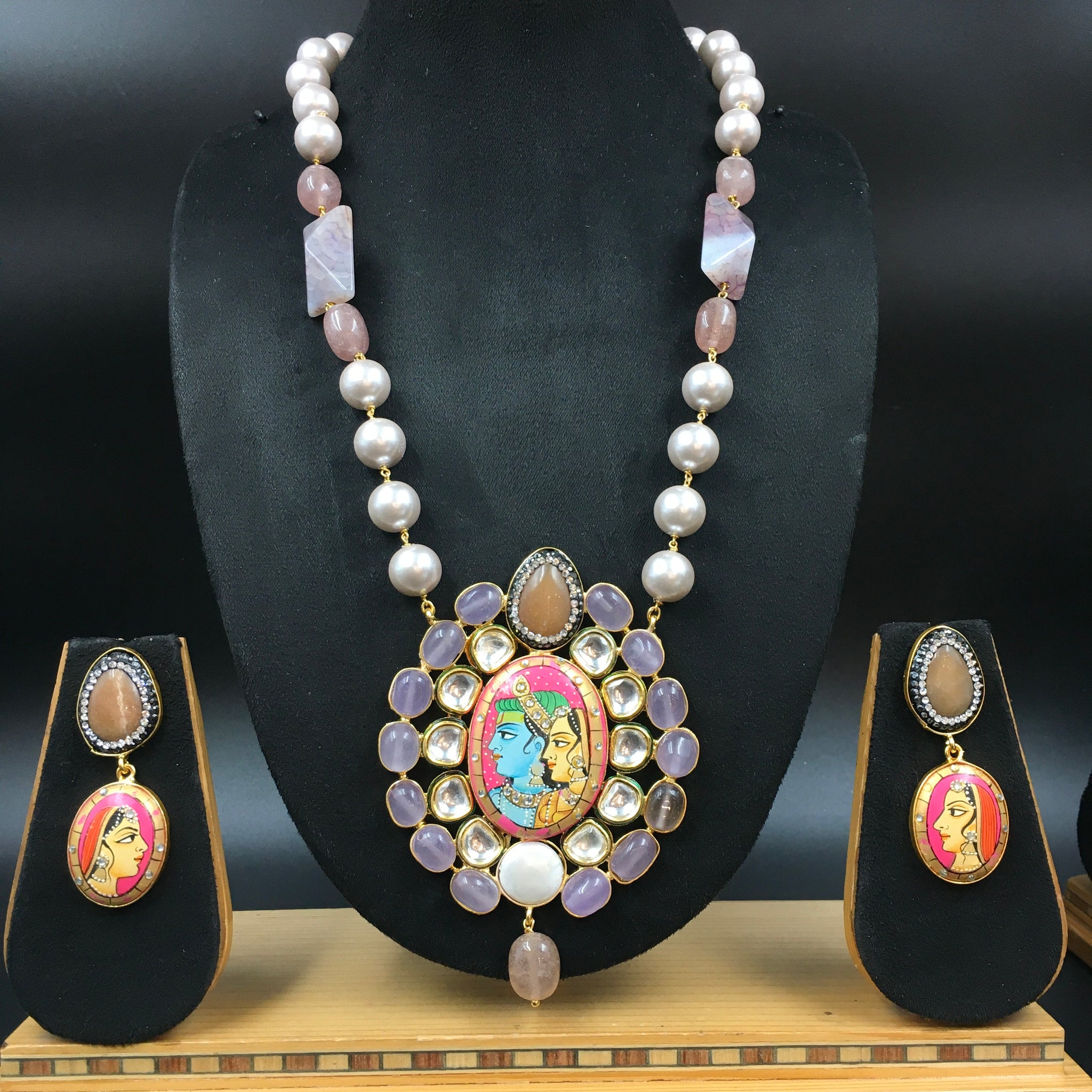 Heavy Kundan Pendant Set 3539 - Dazzles Jewellery