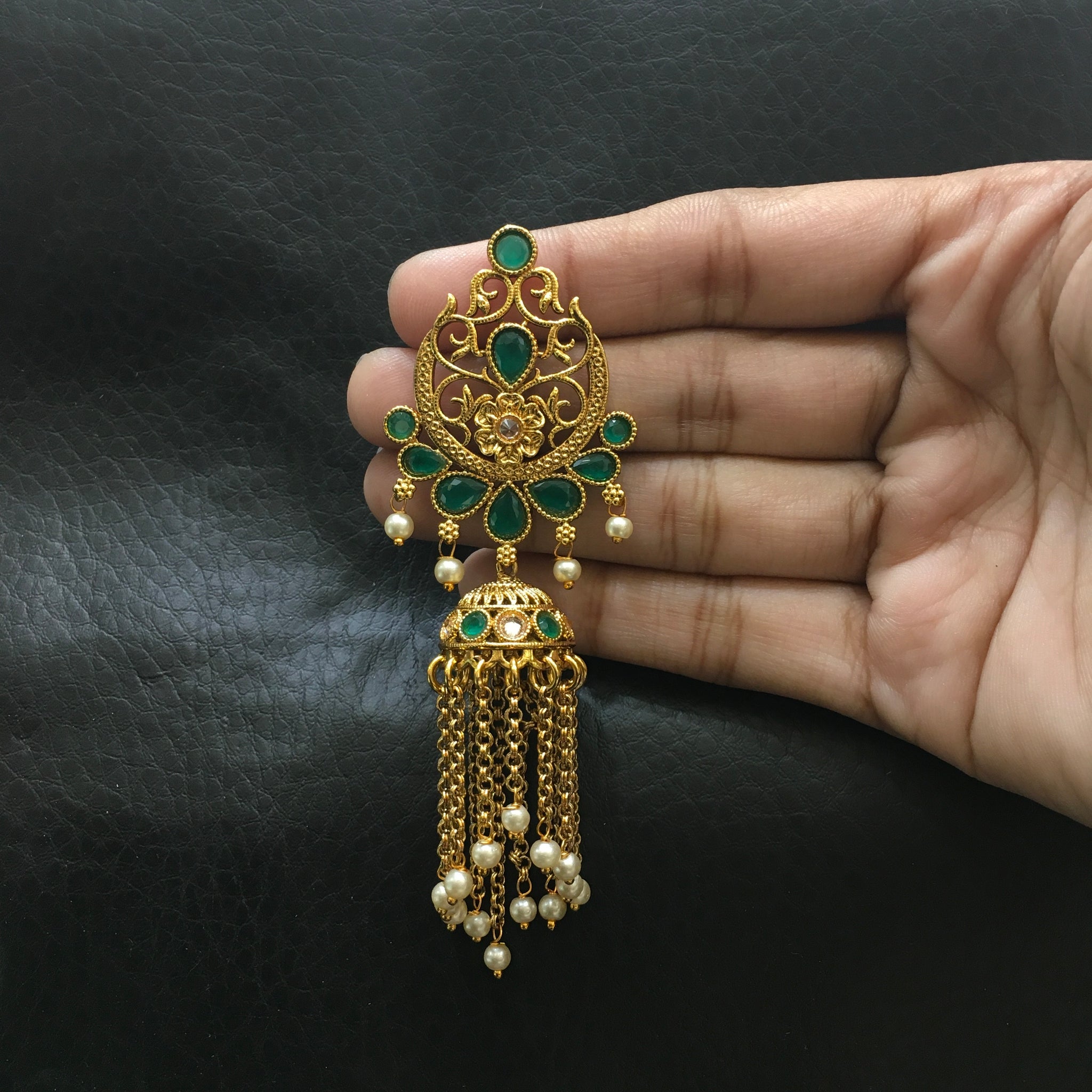 Green Gold Look Earring - Dazzles Jewellery