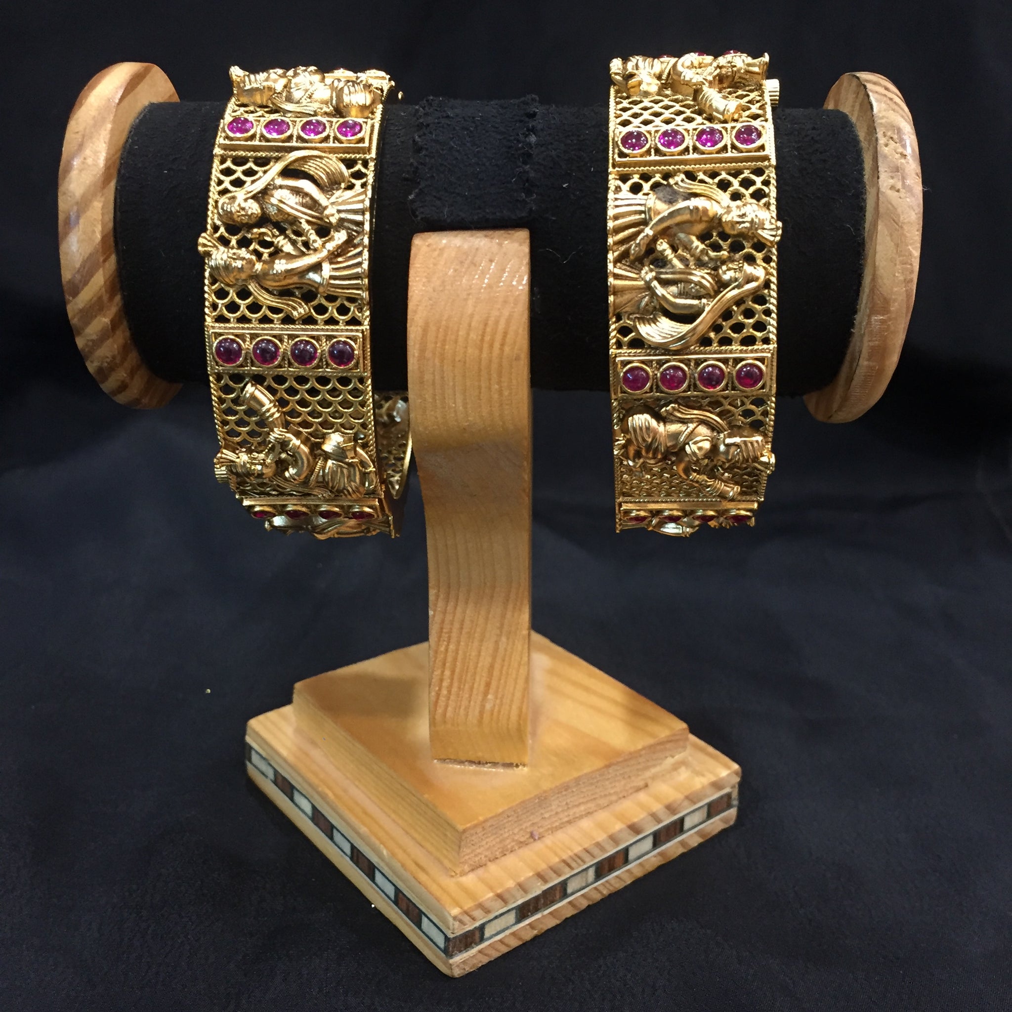 Antique Gold Finish Bangles/Kada 4059-28 - Dazzles Jewellery