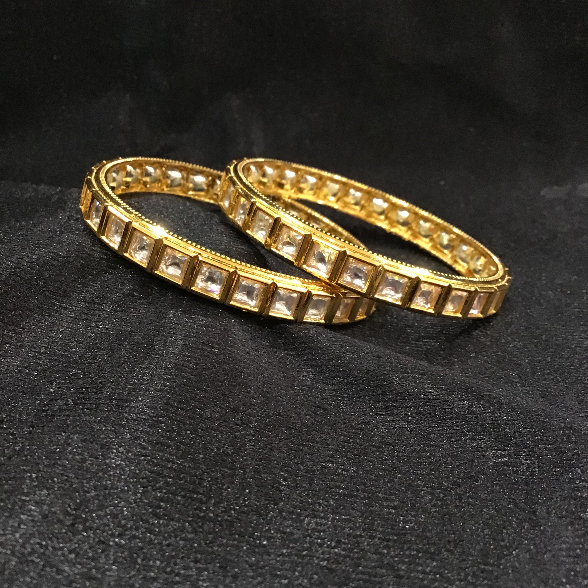 Pack of 2 White Bangles/Kada 6420 - Dazzles Jewellery