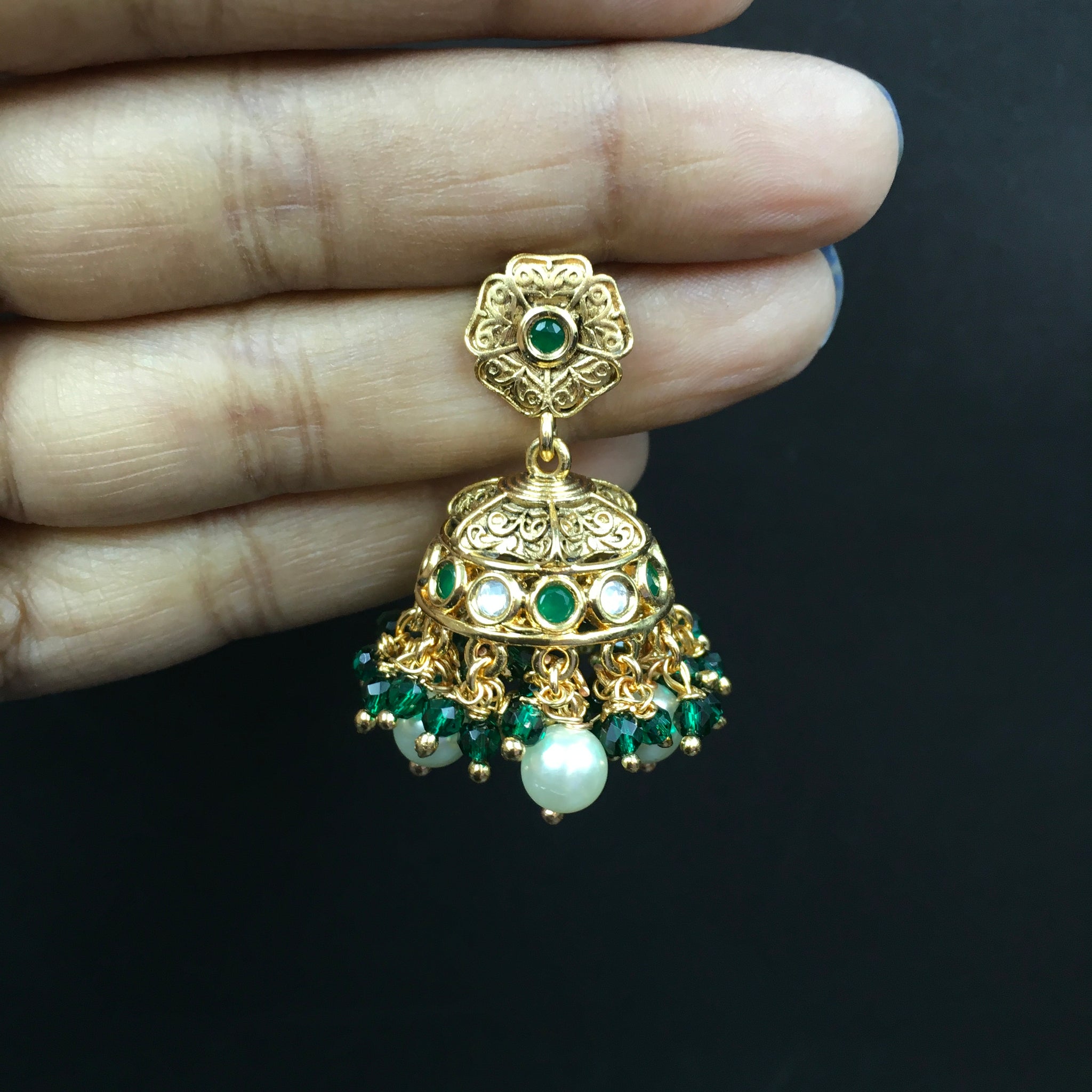 Jhumki Kundan Earring 3973-28 - Dazzles Jewellery