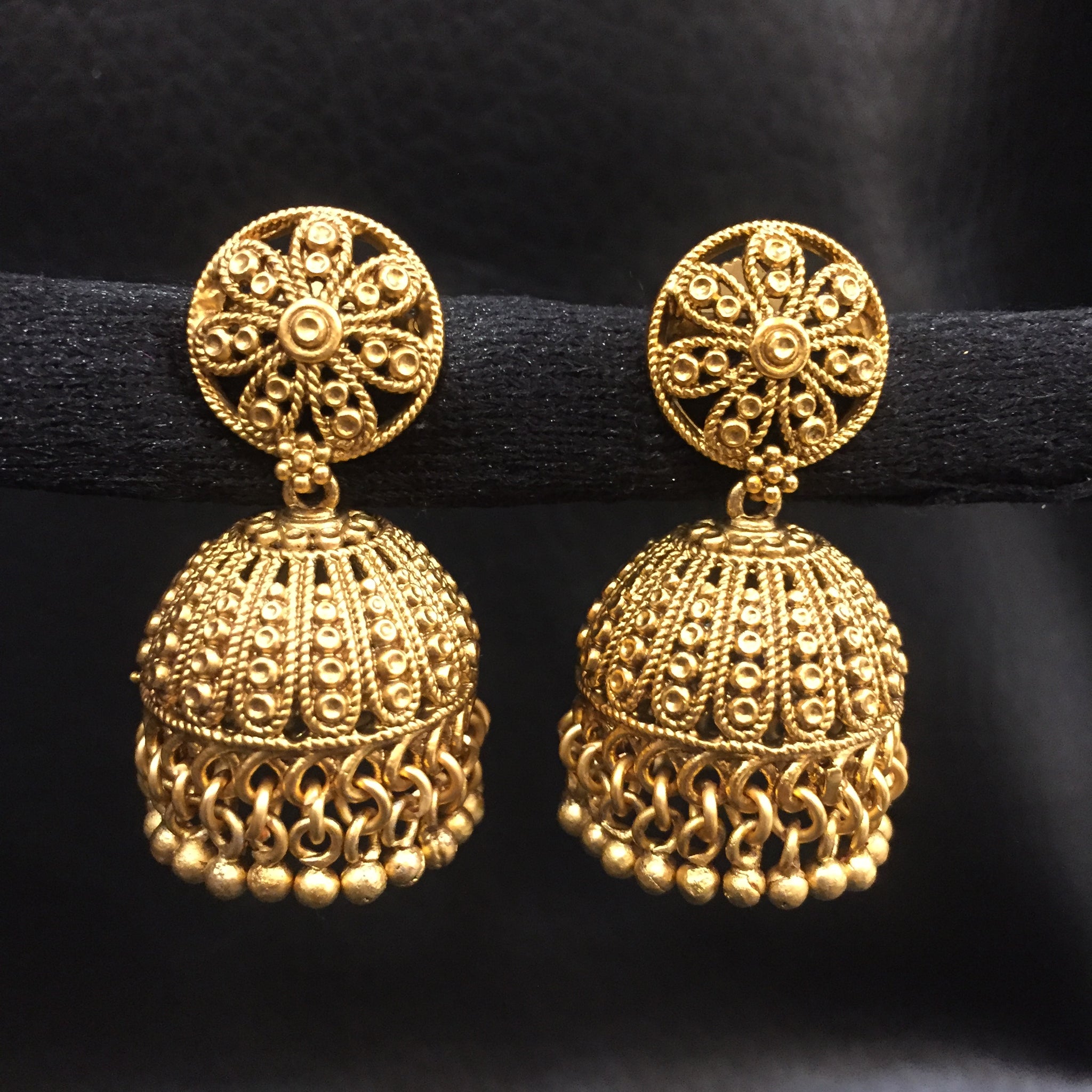 Jhumki Antique Earring 3865-28 - Dazzles Jewellery