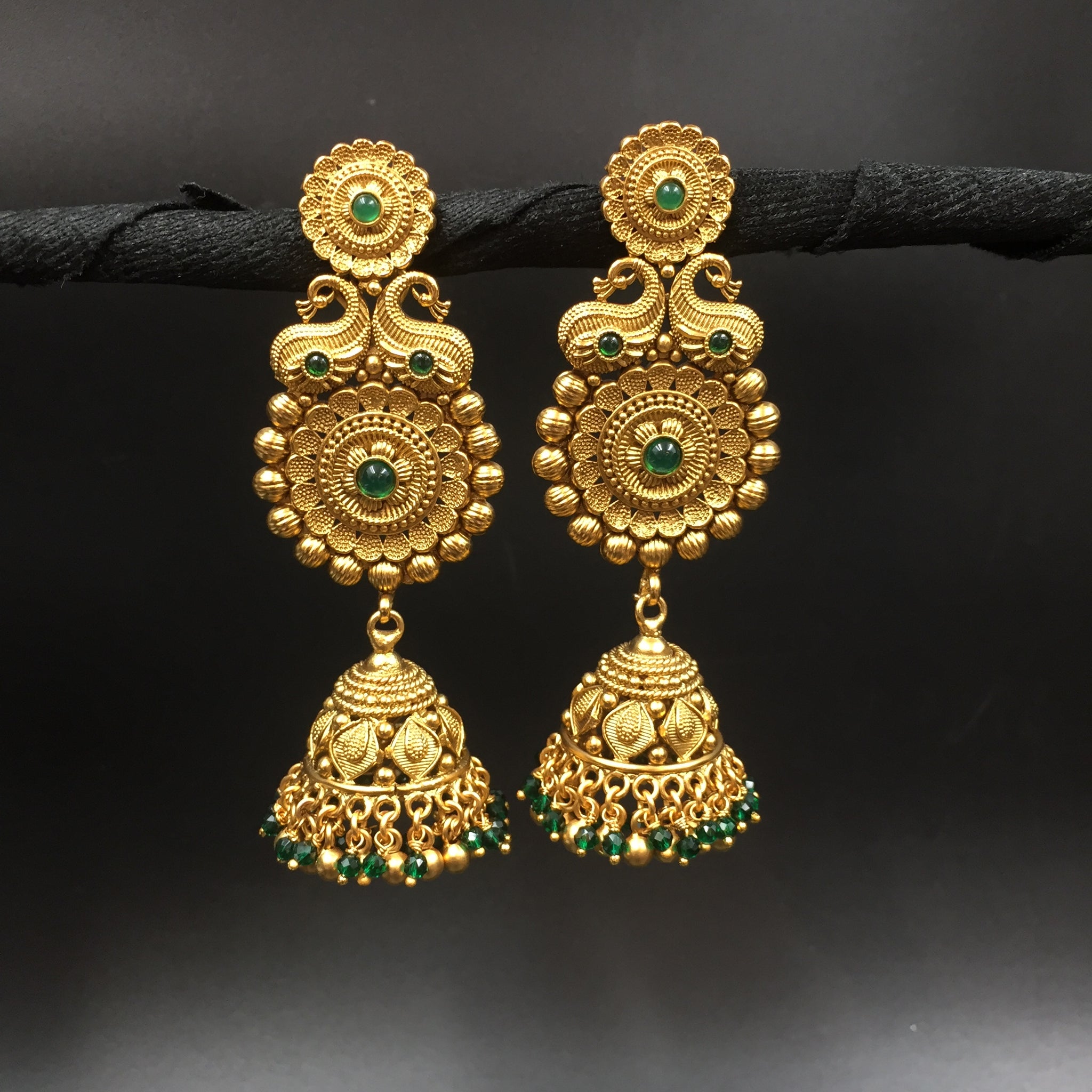 Jhumki Antique Earring 4536-1 - Dazzles Jewellery