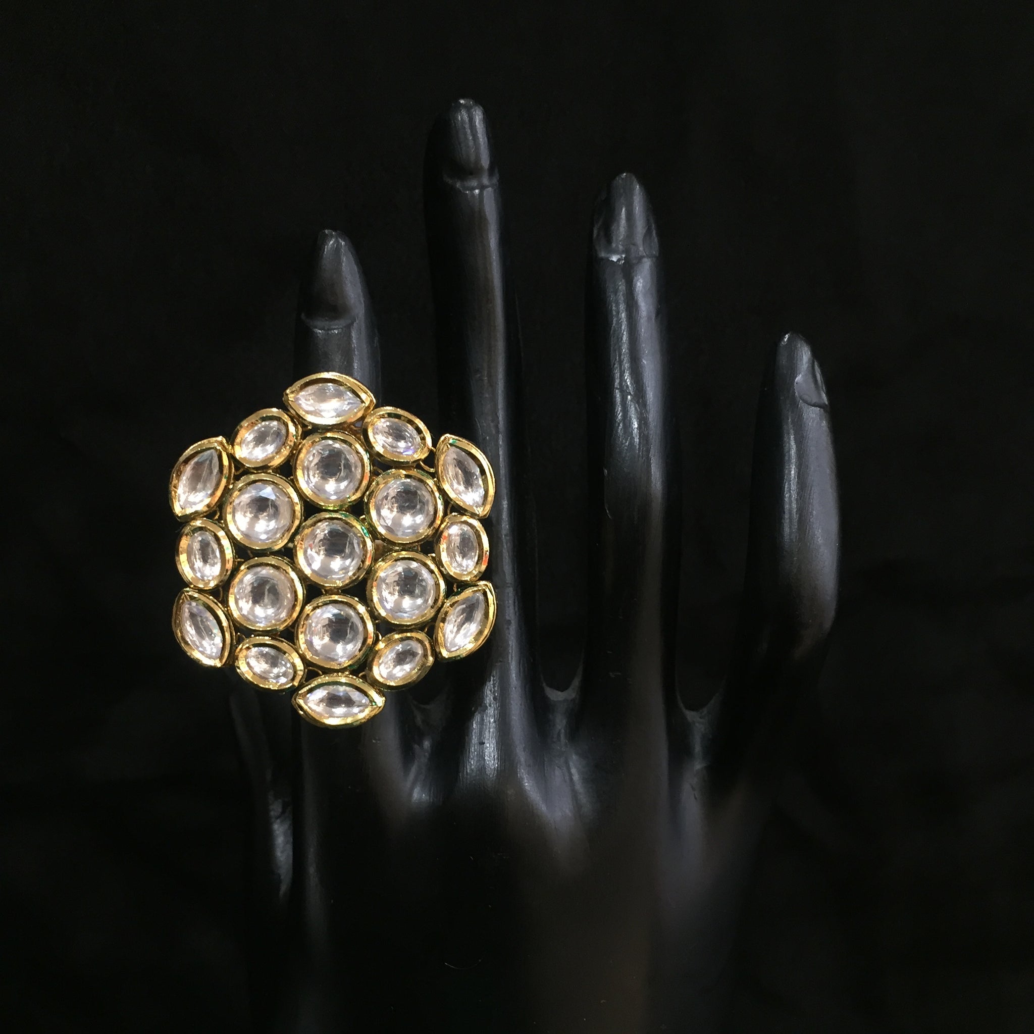 Kundan Adjustable Ring 4050-28 - Dazzles Jewellery