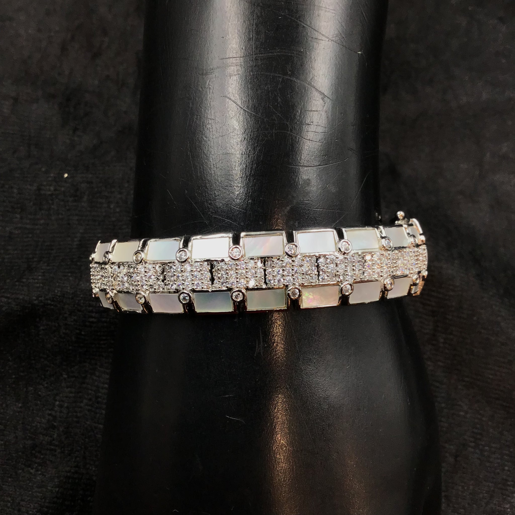 Zircon/AD Mother of Pearl Bracelet 5488-34 - Dazzles Jewellery