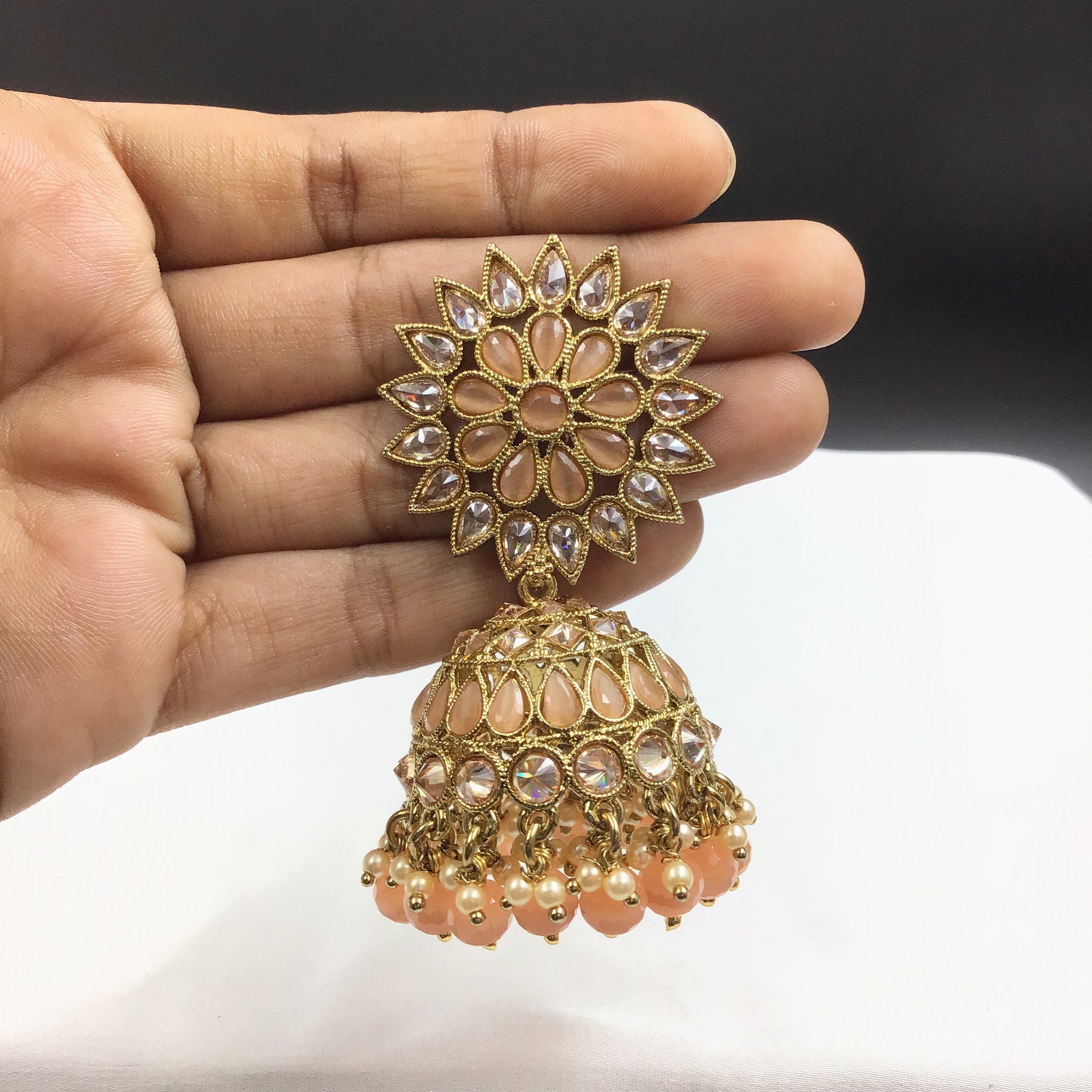 Peach Antique Earrings - Dazzles Jewellery