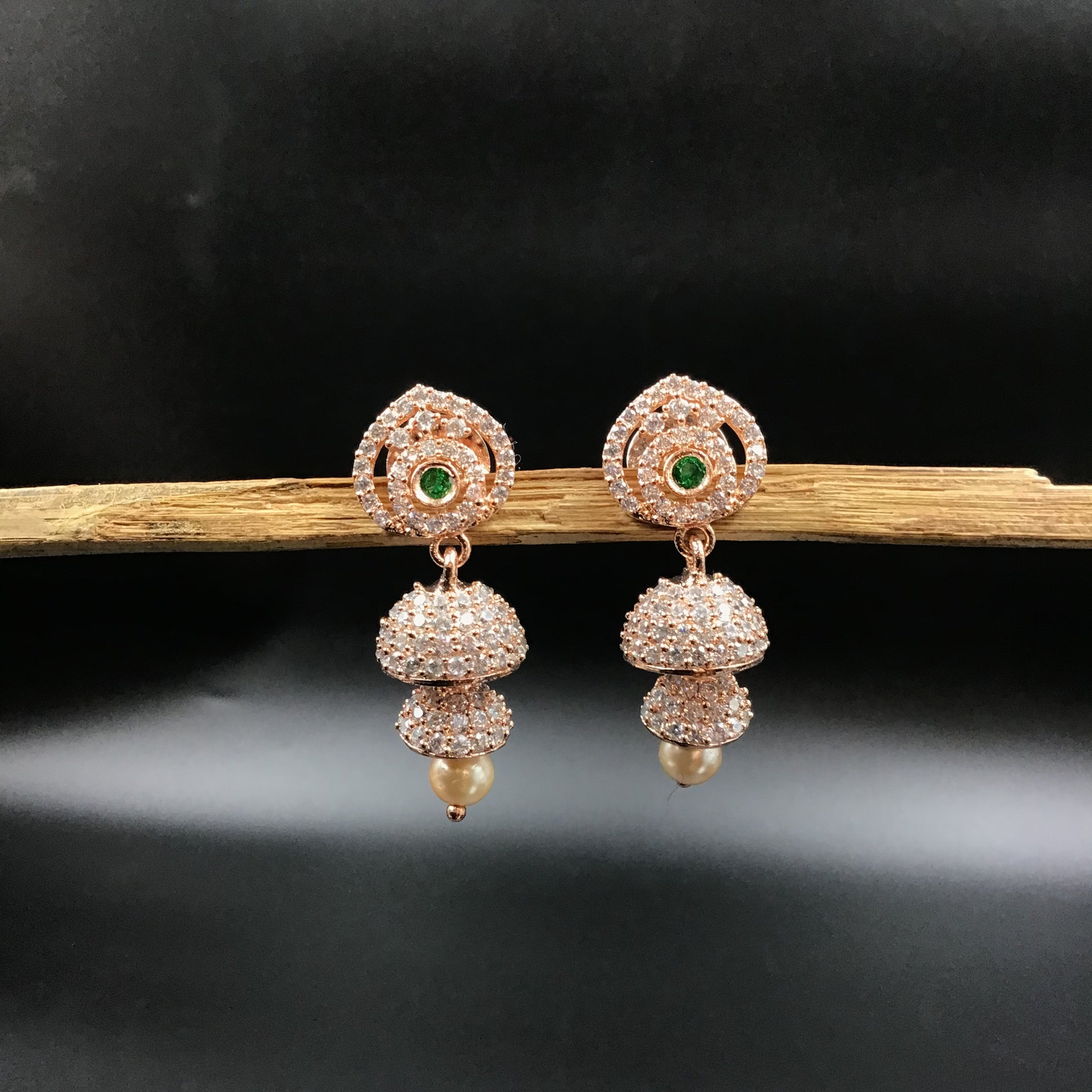 Jhumki Zircon/AD Earring 4772-33 - Dazzles Jewellery