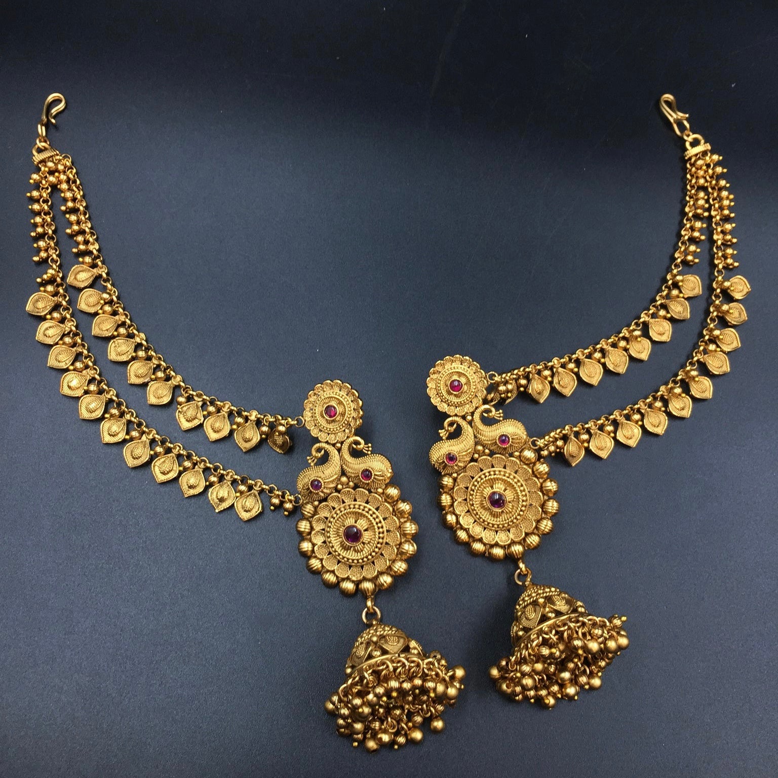 Jhumki Antique Earring 4533-1 - Dazzles Jewellery