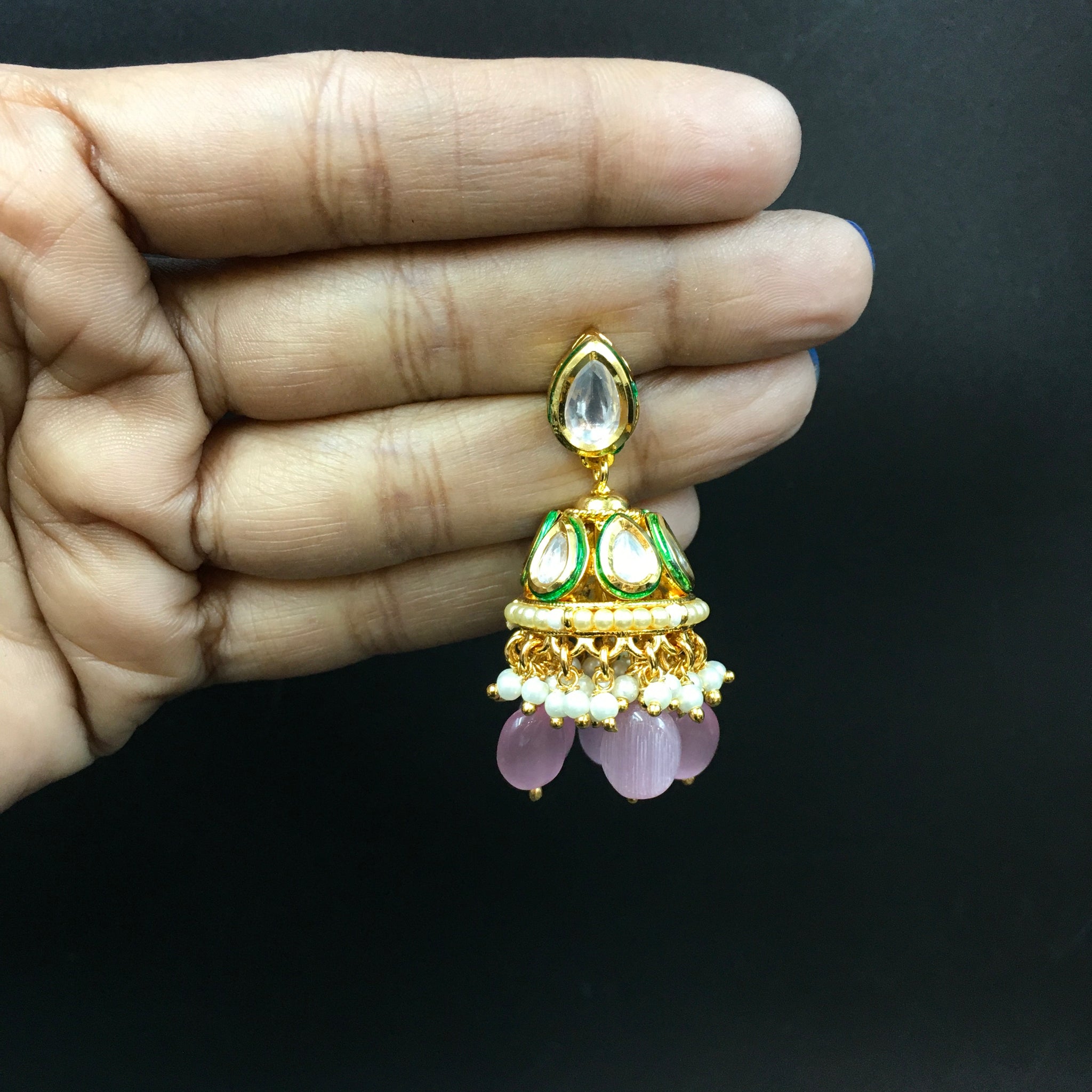 Jhumki Kundan Earring 3977-28 - Dazzles Jewellery