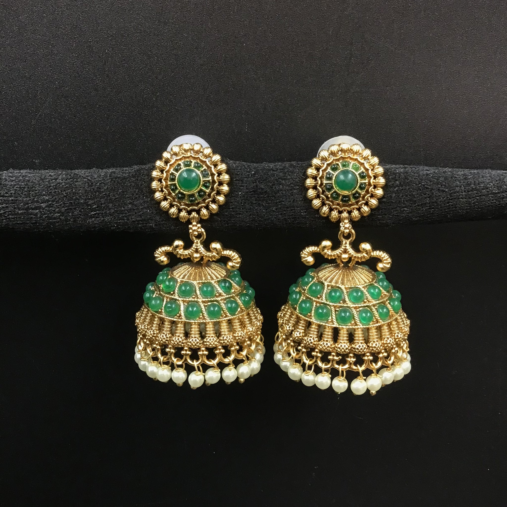 Jhumki Antique Earring 3917-28 - Dazzles Jewellery