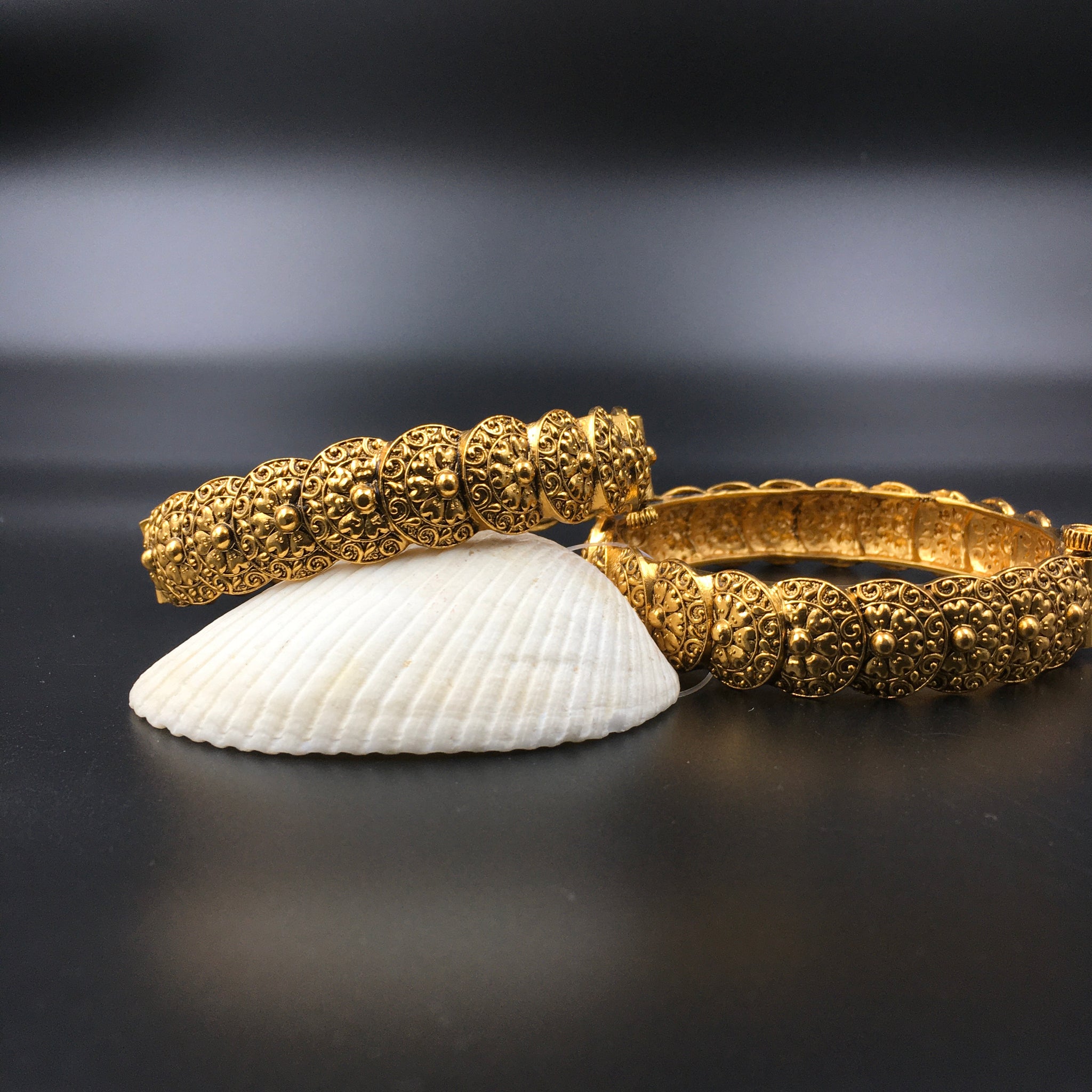 Antique Gold Plated Bangles/Kada 10706 - Dazzles Jewellery