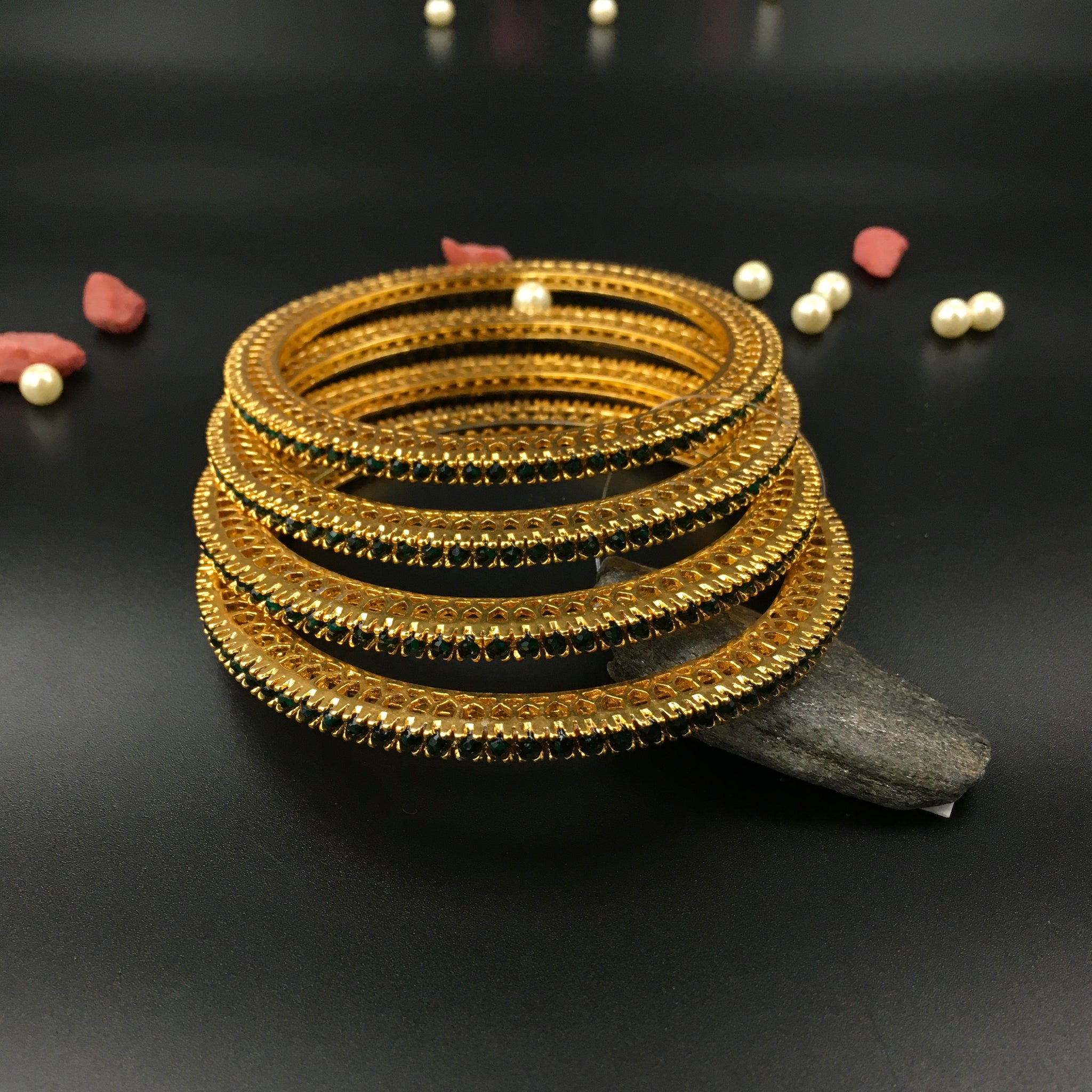 Green Bangles/Kada - Dazzles Jewellery