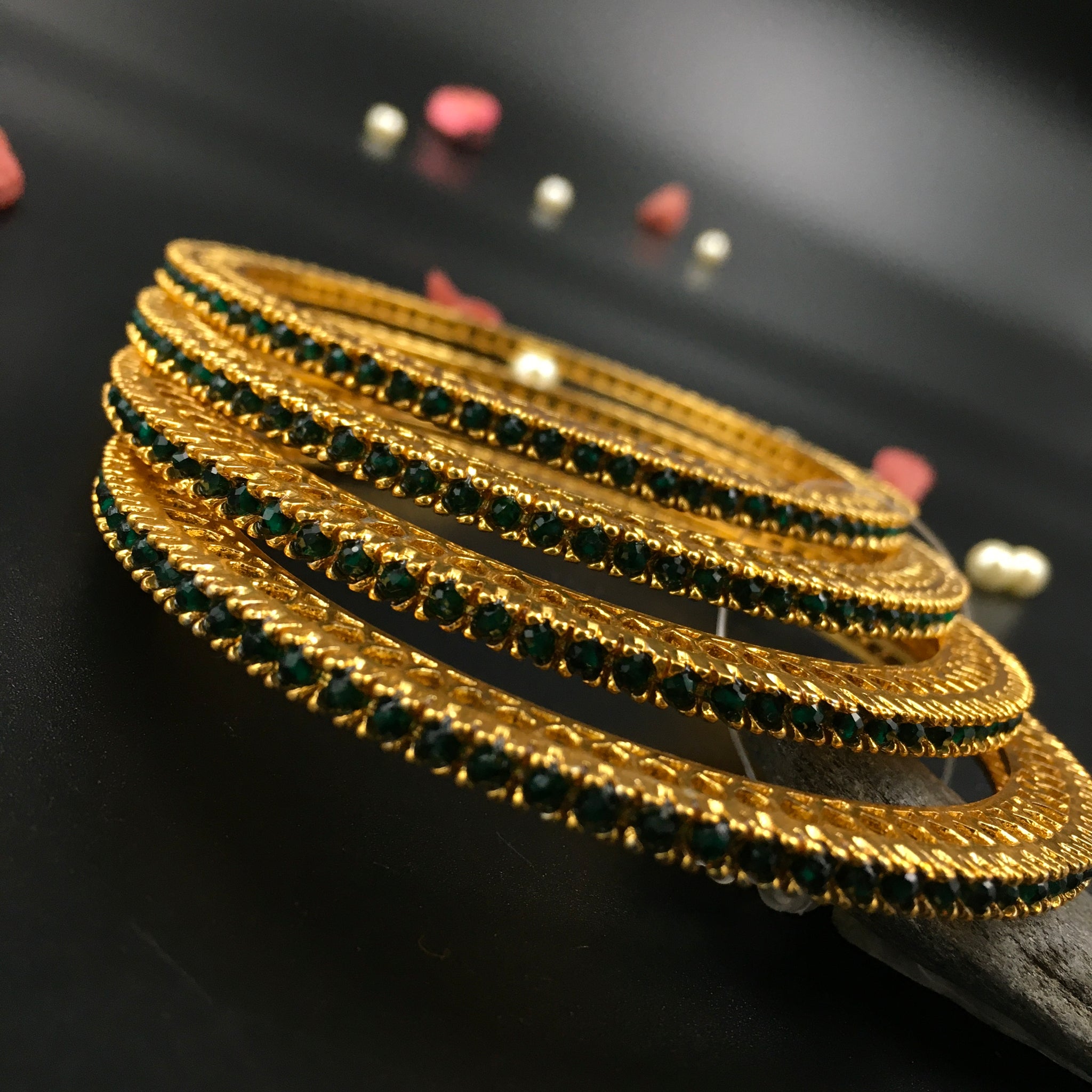 Green Bangles/Kada - Dazzles Jewellery